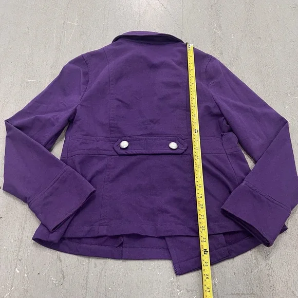 Therapy by Lane Crawford Women's Purple Pea Coat Size Large Double Breasted Wool - Picture 6 of 10